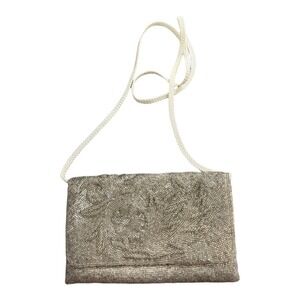 Vintage 50's Beaded Shoulder Bag Formal Fully Beaded Off White Bridal Homecoming